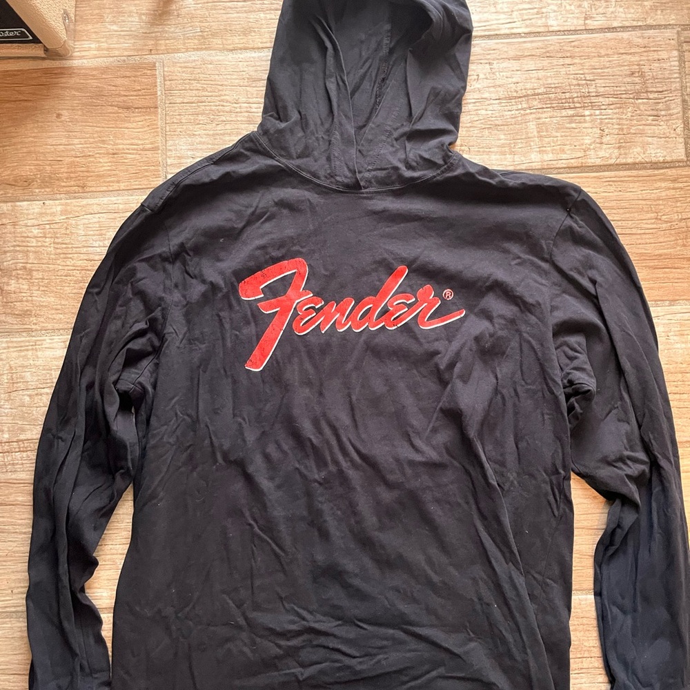 Fender Black Hoodie with Red Logo